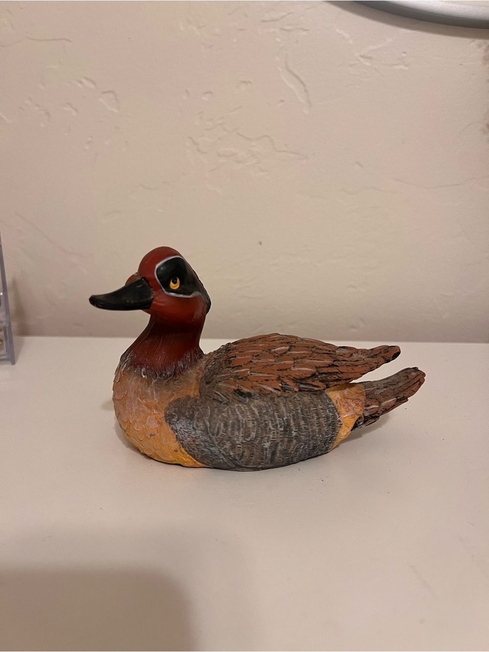 Vintage Green Winged Teal Duck Figurine by Sun Products Taiwan